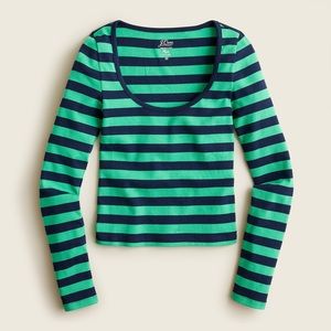 BRAND NEW J.crew Scoopneck ribbed long-sleeve striped T-shirt